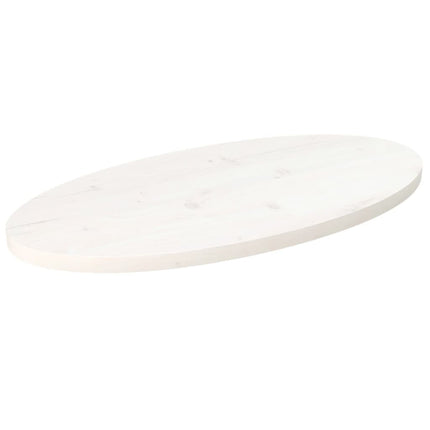Bordsskiva vit 40x30x2,5 cm oval massiv furu