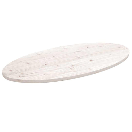 Bordsskiva vit 90x45x2,5 cm oval massiv furu