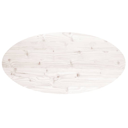 Bordsskiva vit 90x45x2,5 cm oval massiv furu