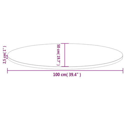 Bordsskiva vit 100x50x2,5 cm oval massiv furu