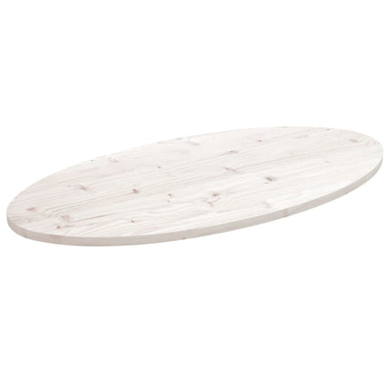 Bordsskiva vit 110x55x2,5 cm oval massiv furu
