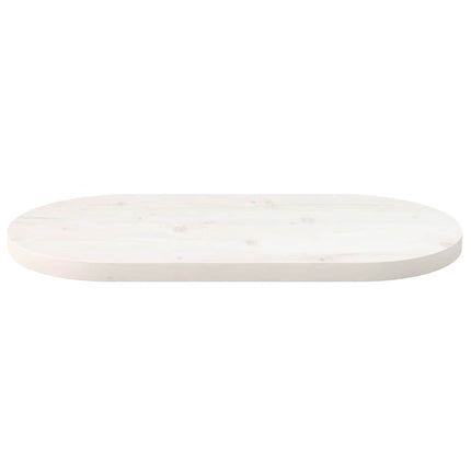 Bordsskiva vit 60x30x2,5 cm oval massiv furu