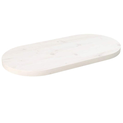 Bordsskiva vit 70x35x2,5 cm oval massiv furu