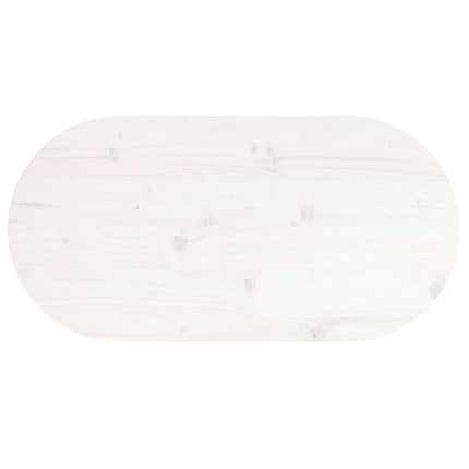 Bordsskiva vit 70x35x2,5 cm oval massiv furu