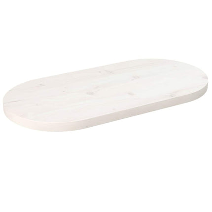 Bordsskiva vit 80x40x2,5 cm oval massiv furu