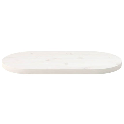 Bordsskiva vit 80x40x2,5 cm oval massiv furu