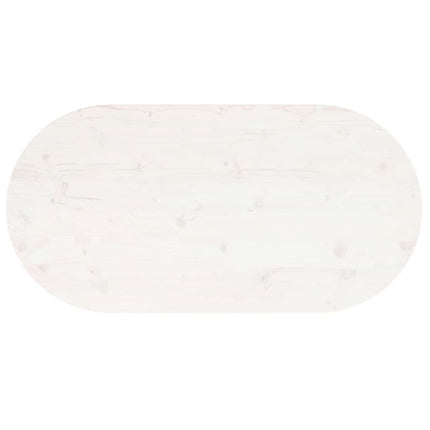 Bordsskiva vit 90x45x2,5 cm oval massiv furu