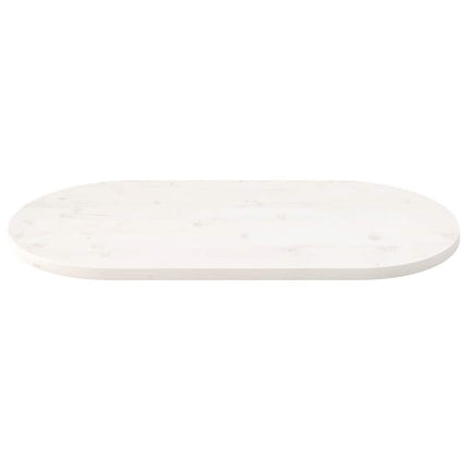 Bordsskiva vit 100x50x2,5 cm oval massiv furu