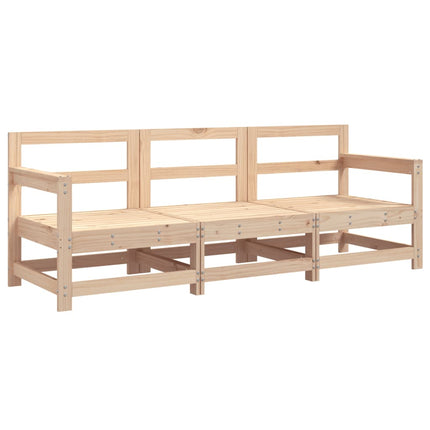 Loungegrupp 3 delar massiv furu