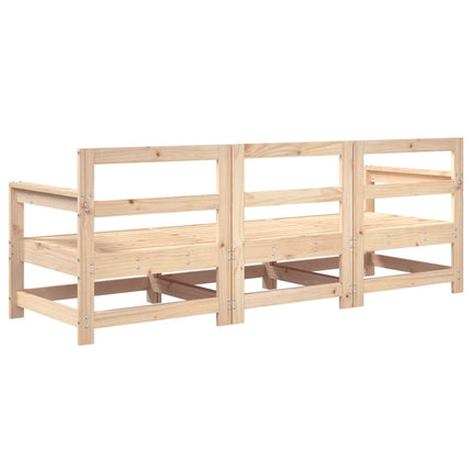 Loungegrupp 3 delar massiv furu