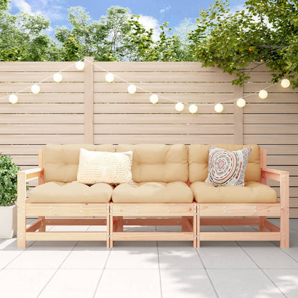 Loungegrupp 3 delar massiv furu