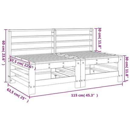 Mittensoffor 2 st vit massiv furu