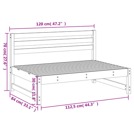 Mittensoffa vit 120x80 cm massiv furu