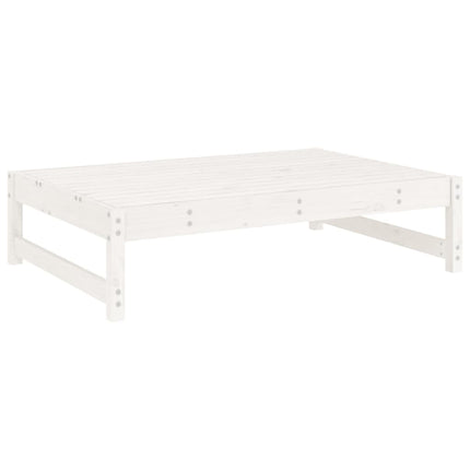 Fotpall för trädgården vit 120x80 cm massiv furu