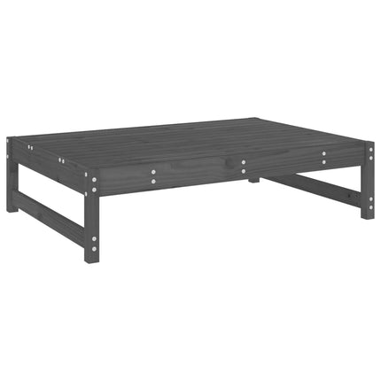 Fotpall för trädgården grå 120x80 cm massiv furu