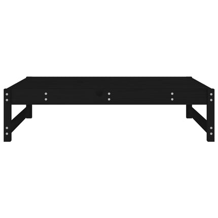 Fotpall för trädgården svart 120x80 cm massiv furu