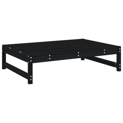 Fotpall för trädgården svart 120x80 cm massiv furu