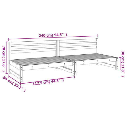 Mittensoffor 2 st 120x80 cm impregnerad furu