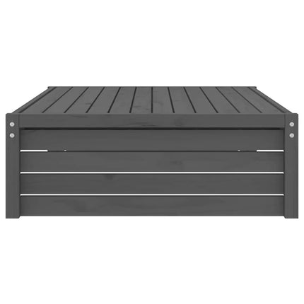 Fotpall för trädgården grå 120x80 cm massiv furu