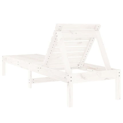 Solsängar 2 st vit 199,5x60x74 cm massiv furu