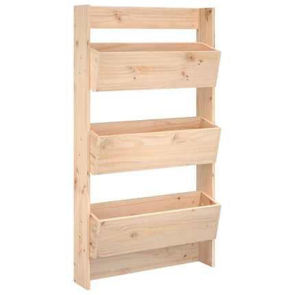 Odlingslåda för vägg 3 nivåer 60x18,5x110 cm massiv furu