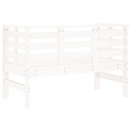 Trädgårdsbänk vit 111,5x53x71 cm massiv furu