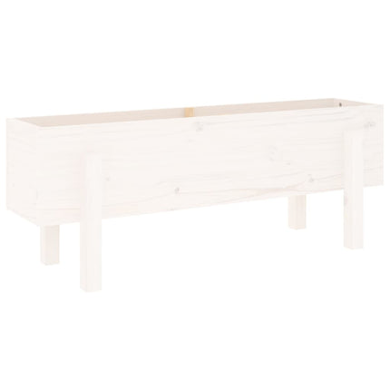 Odlingslåda på ben 101x30x38 cm vit massiv furu