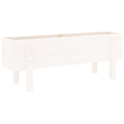 Odlingslåda på ben 101x30x38 cm vit massiv furu