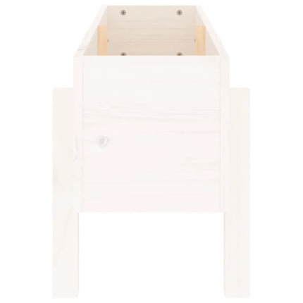 Odlingslåda på ben 101x30x38 cm vit massiv furu