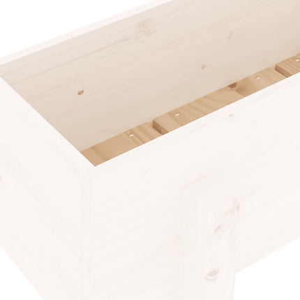 Odlingslåda på ben 101x30x38 cm vit massiv furu