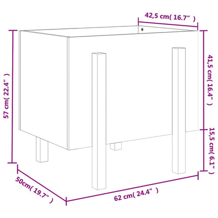 Odlingslåda 62x50x57 cm svart massiv furu