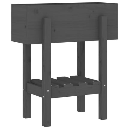 Odlingslåda 62x30x69 cm grå massiv furu