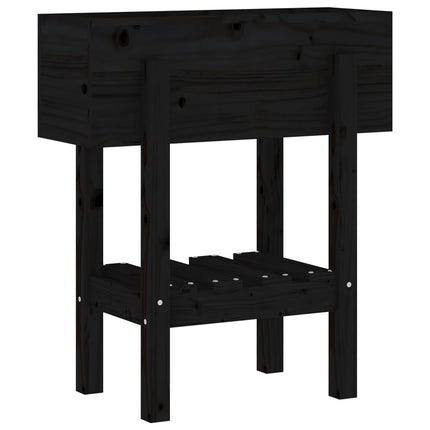 Odlingslåda 62x30x69 cm svart massiv furu