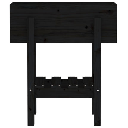 Odlingslåda 62x30x69 cm svart massiv furu