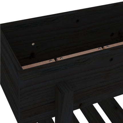 Odlingslåda 62x30x69 cm svart massiv furu