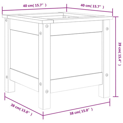 Odlingslåda 40x40x39 cm vit massiv furu