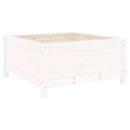 Odlingslåda 82,5x82,5x39 cm vit massiv furu