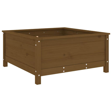 Odlingslåda 82,5x82,5x39 cm honungsbrun massiv furu