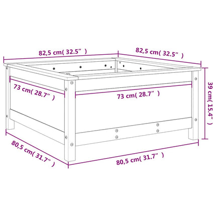 Odlingslåda 82,5x82,5x39 cm honungsbrun massiv furu