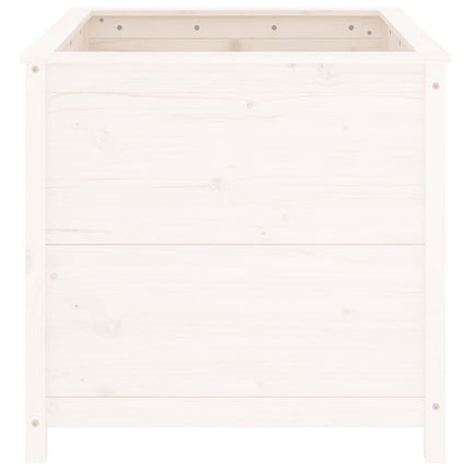Odlingslåda 82,5x82,5x78 cm vit massiv furu