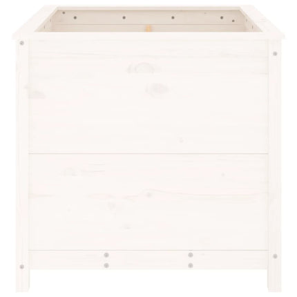 Odlingslåda 82,5x82,5x78 cm vit massiv furu