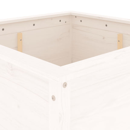 Odlingslåda 82,5x82,5x78 cm vit massiv furu