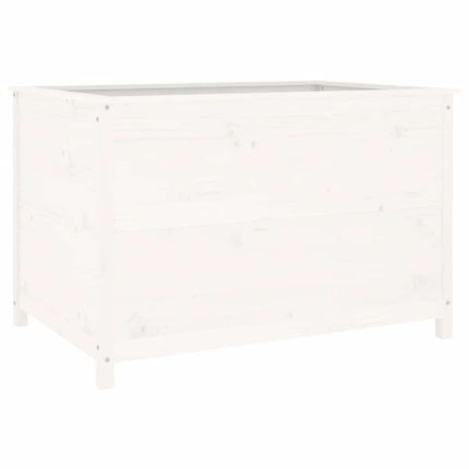 Odlingslåda på ben 119,5x82,5x78 cm vit massiv furu