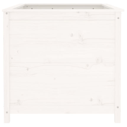 Odlingslåda på ben 119,5x82,5x78 cm vit massiv furu