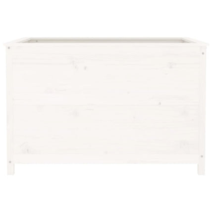 Odlingslåda på ben 119,5x82,5x78 cm vit massiv furu