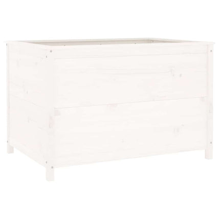 Odlingslåda på ben 119,5x82,5x78 cm vit massiv furu