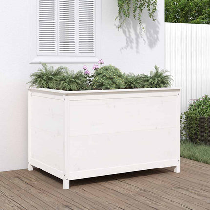 Odlingslåda på ben 119,5x82,5x78 cm vit massiv furu