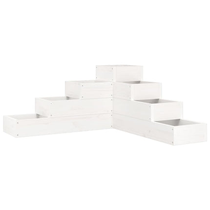 Odlingslåda 4 nivåer 80,5x79x36 cm vit massiv furu