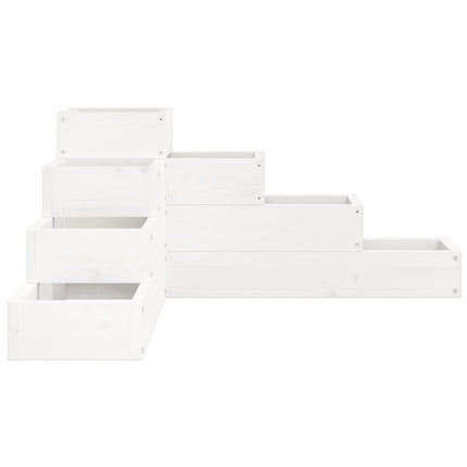 Odlingslåda 4 nivåer 80,5x79x36 cm vit massiv furu
