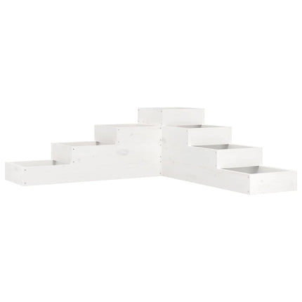 Odlingslåda 4 nivåer 106x104,5x36 cm vit massiv furu
